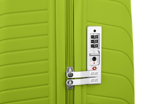 2E Plastic Suitcase, SIGMA, M, 4 Wheels, Apple Green