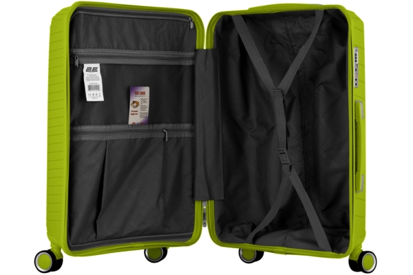 2E Plastic Suitcase, SIGMA, M, 4 Wheels, Apple Green