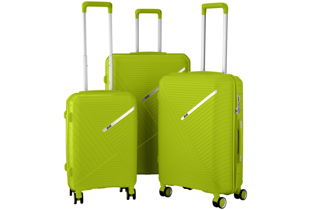 2E Plastic Suitcase, SIGMA, M, 4 Wheels, Apple Green
