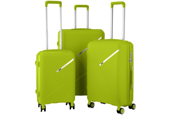 2E Plastic Suitcase, SIGMA, M, 4 Wheels, Apple Green