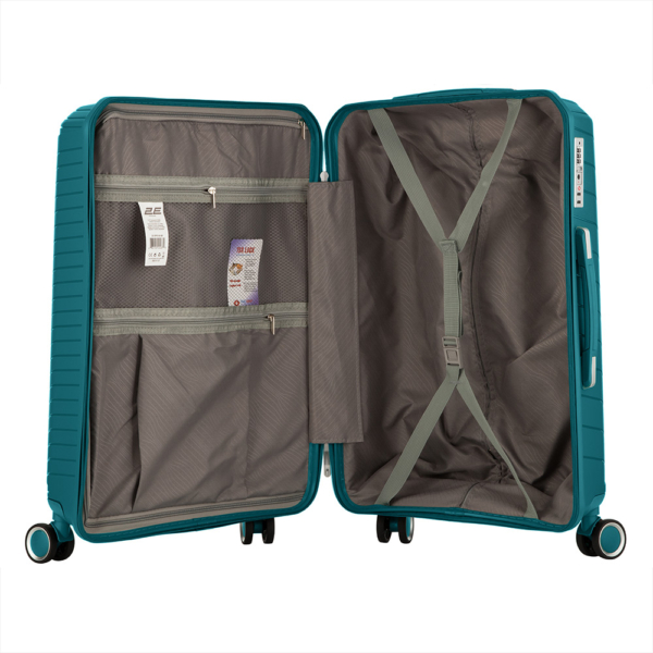 2E Plastic Suitcase, SIGMA, M, 4 Wheels, Aqua Marine