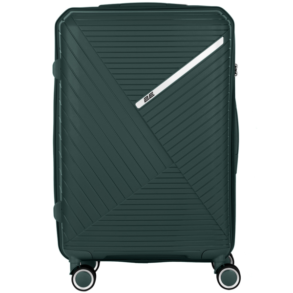 2E Plastic Suitcase, SIGMA, M, 4 Wheels, Emerald Green