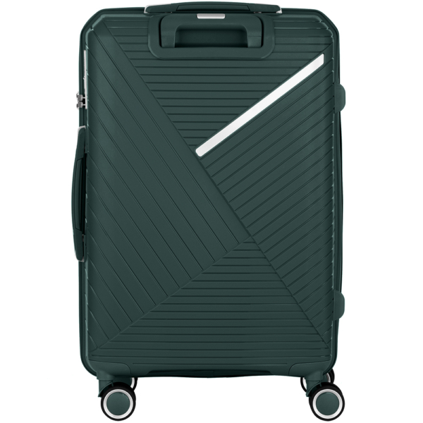 2E Plastic Suitcase, SIGMA, M, 4 Wheels, Emerald Green