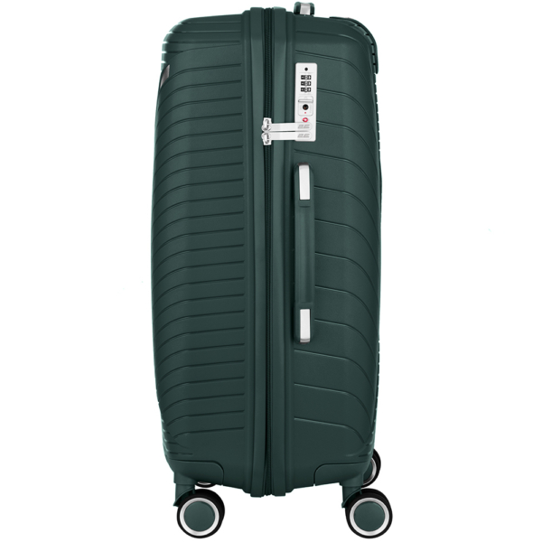 2E Plastic Suitcase, SIGMA, M, 4 Wheels, Emerald Green