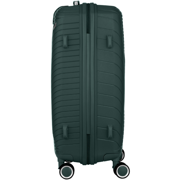 2E Plastic Suitcase, SIGMA, M, 4 Wheels, Emerald Green