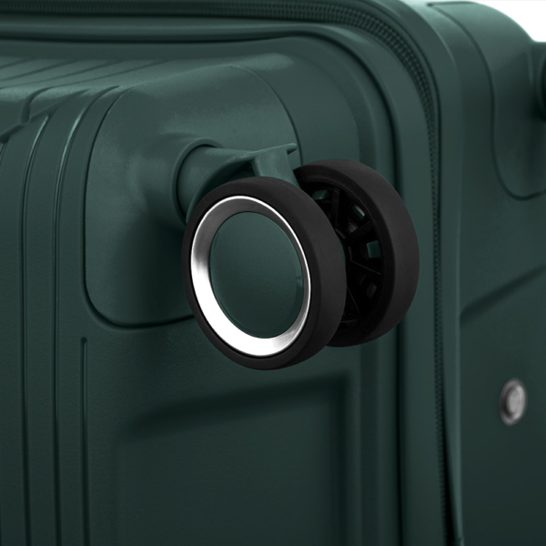 2E Plastic Suitcase, SIGMA, M, 4 Wheels, Emerald Green