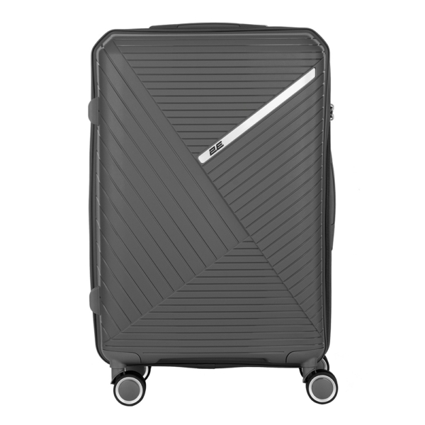 2E Plastic Suitcase, SIGMA, M, 4 Wheels, Graphite