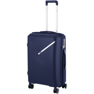 2E Plastic Suitcase, SIGMA, M, 4 Wheels, Navy Blue