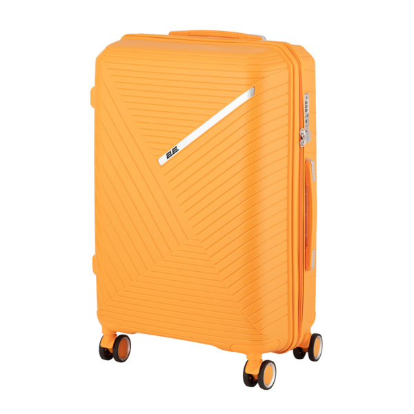 2E Plastic Suitcase, SIGMA, M, 4 Wheels, Orange