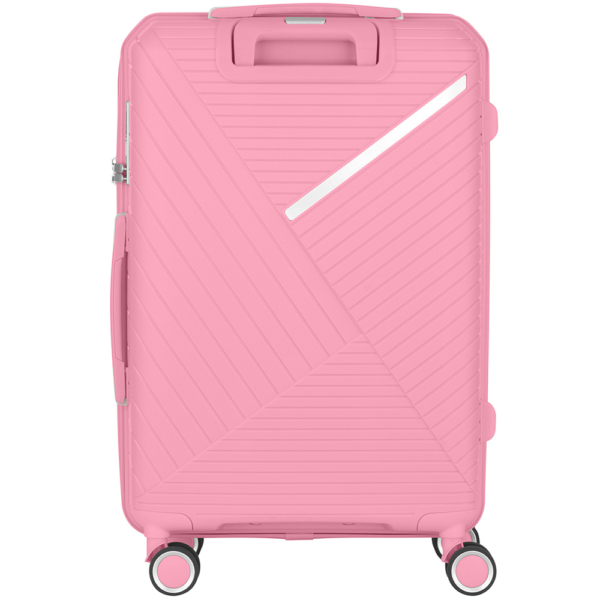 2E Plastic Suitcase, SIGMA, M, 4 Wheels, Pink