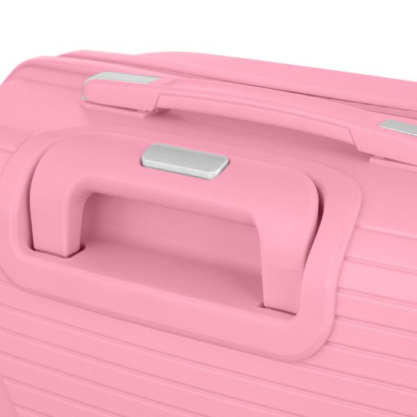 2E Plastic Suitcase, SIGMA, M, 4 Wheels, Pink