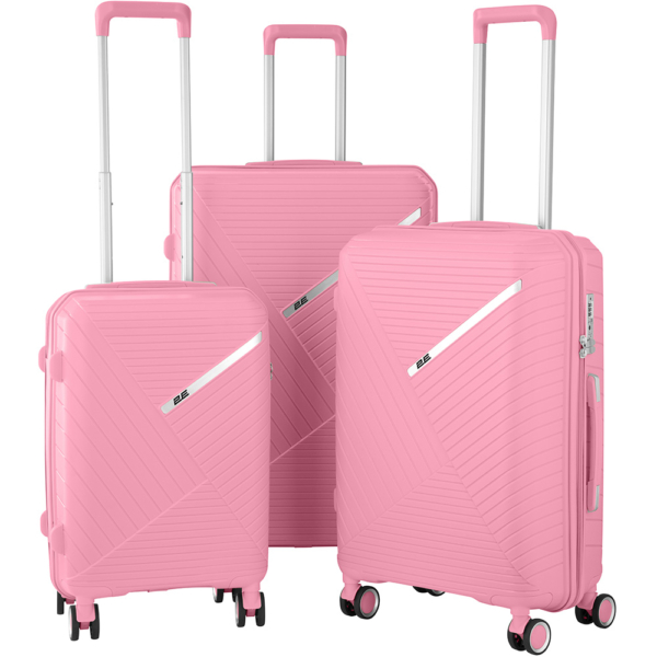 2E Plastic Suitcase, SIGMA, M, 4 Wheels, Pink
