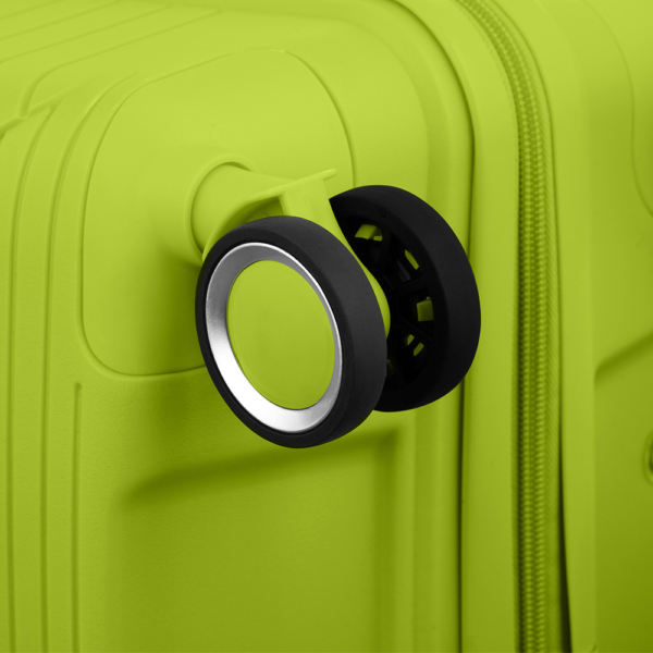 2E Plastic Suitcase, SIGMA, S, 4 Wheels, Apple Green