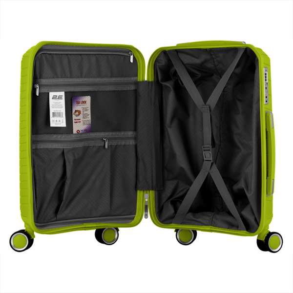2E Plastic Suitcase, SIGMA, S, 4 Wheels, Apple Green