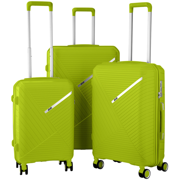 2E Plastic Suitcase, SIGMA, S, 4 Wheels, Apple Green