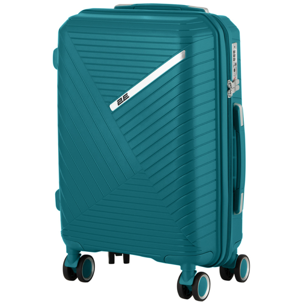 2E Plastic Suitcase, SIGMA, S, 4 Wheels, Aqua Marine