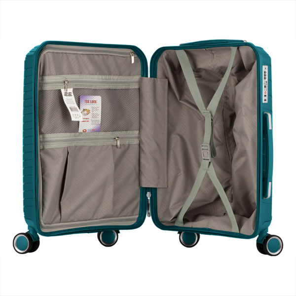2E Plastic Suitcase, SIGMA, S, 4 Wheels, Aqua Marine