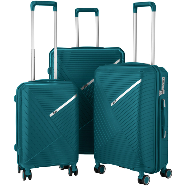 2E Plastic Suitcase, SIGMA, S, 4 Wheels, Aqua Marine
