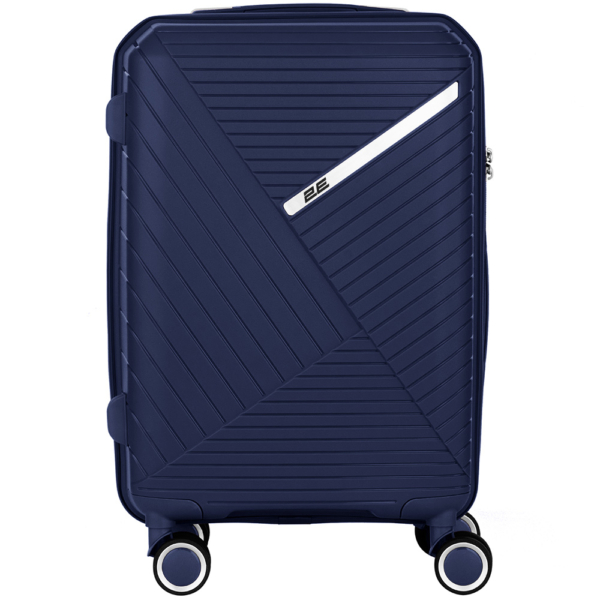 2E Plastic Suitcase, SIGMA, S, 4 Wheels, Navy Blue