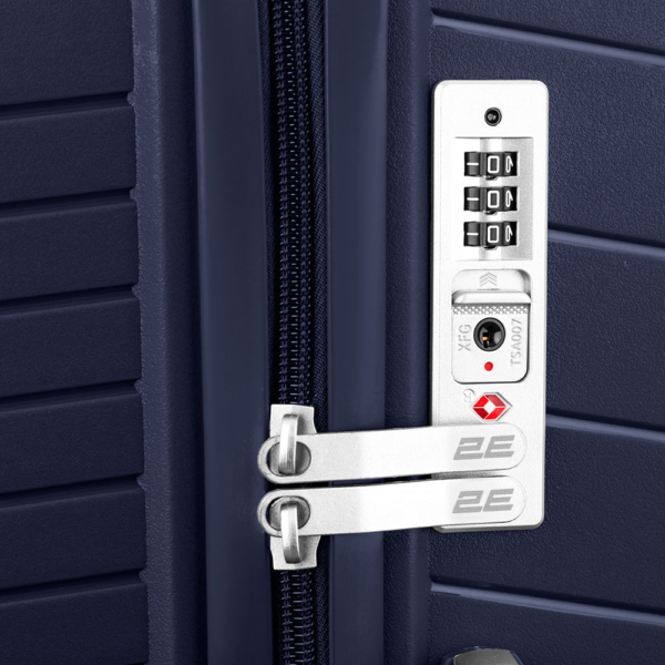 2E Plastic Suitcase, SIGMA, S, 4 Wheels, Navy Blue