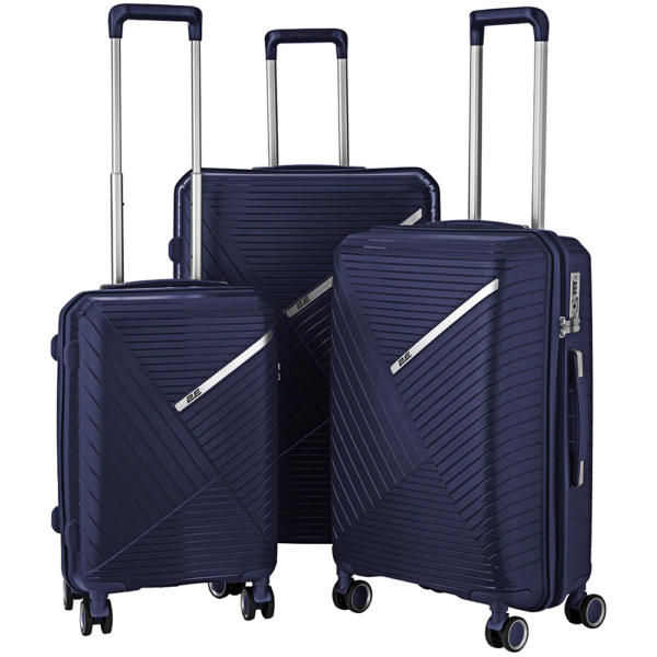 2E Plastic Suitcase, SIGMA, S, 4 Wheels, Navy Blue