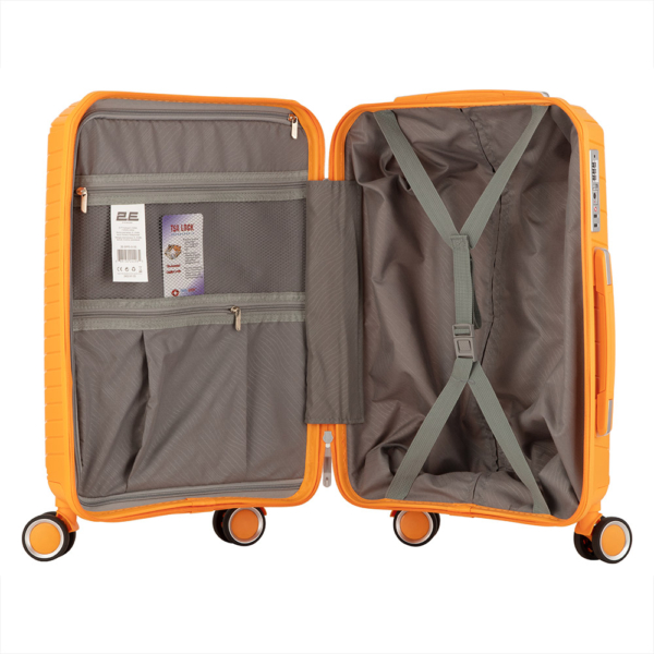 2E Plastic Suitcase, SIGMA, S, 4 Wheels, Orange