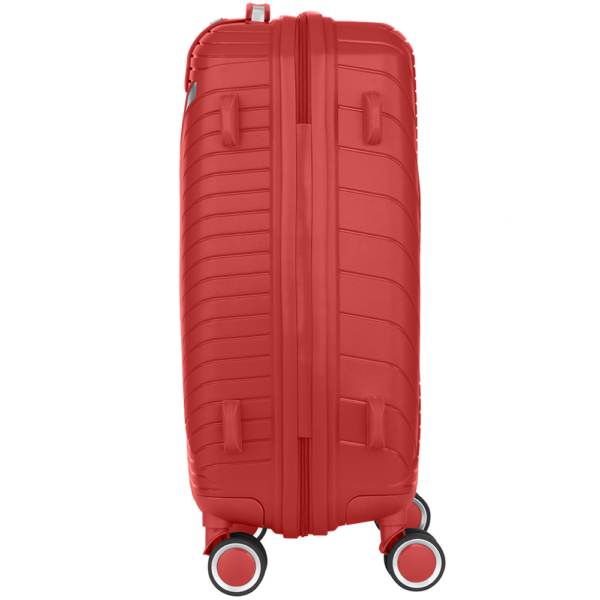 2E Plastic Suitcase, SIGMA, S, 4 Wheels, Red