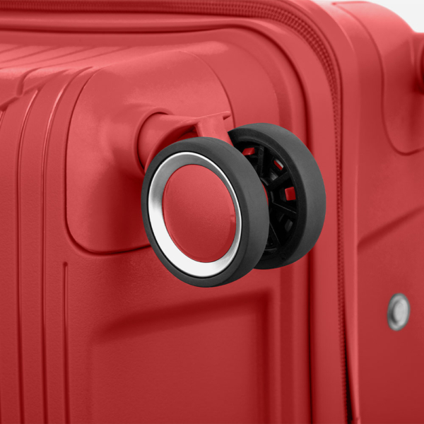 2E Plastic Suitcase, SIGMA, S, 4 Wheels, Red
