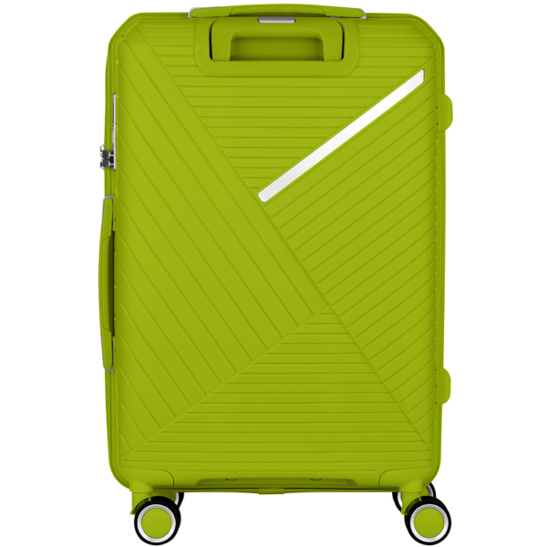 2E Plastic Suitcases Set, SIGMA, (L+M+S), 4 Wheels, Apple Green