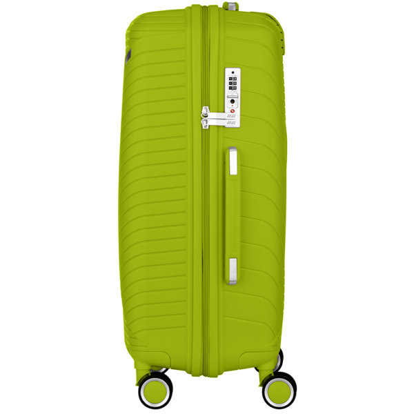 2E Plastic Suitcases Set, SIGMA, (L+M+S), 4 Wheels, Apple Green