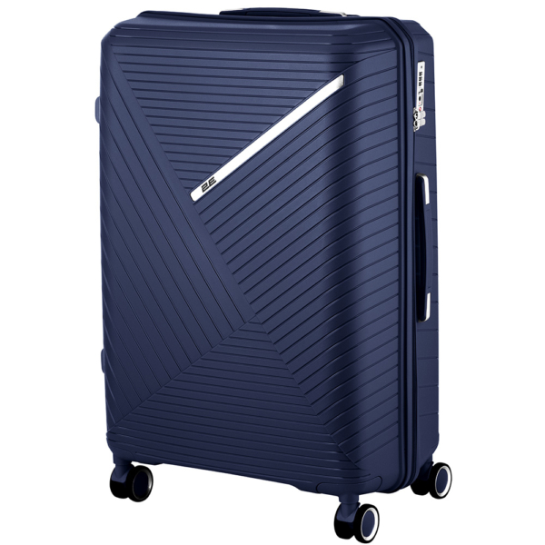 2E Plastic Suitcases Set, SIGMA, (L+M+S), 4 Wheels, Navy Blue