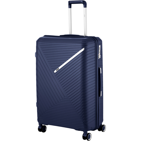 2E Plastic Suitcases Set, SIGMA, (L+M+S), 4 Wheels, Navy Blue