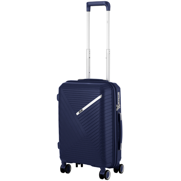 2E Plastic Suitcases Set, SIGMA, (L+M+S), 4 Wheels, Navy Blue
