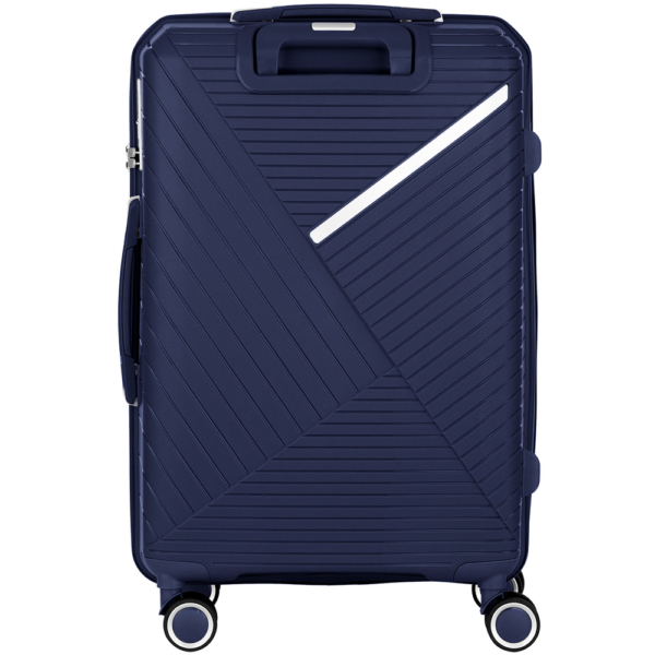 2E Plastic Suitcases Set, SIGMA, (L+M+S), 4 Wheels, Navy Blue