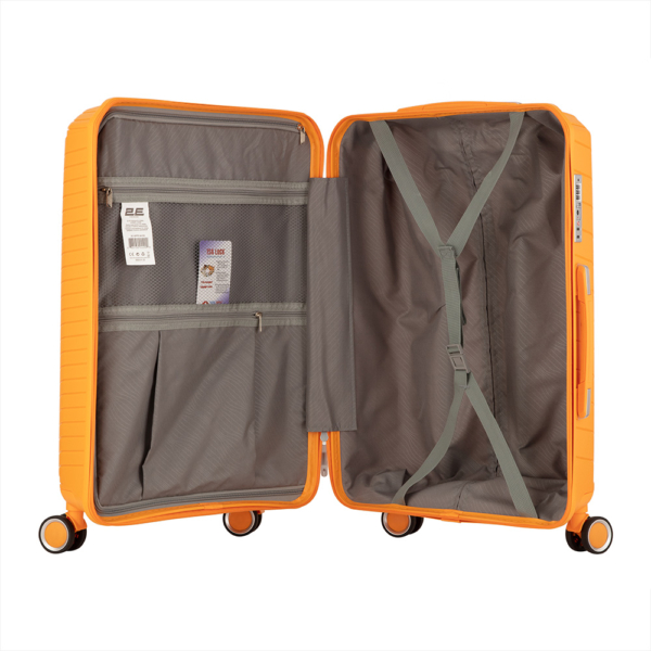 2E Plastic Suitcases Set, SIGMA, (L+M+S), 4 Wheels, Orange