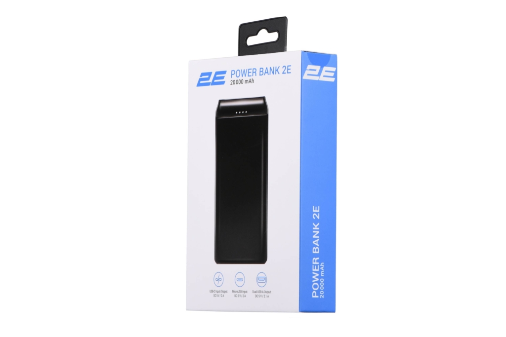 2E Портативний зарядний пристрій Power Bank 20000mAh, Type-C, black
