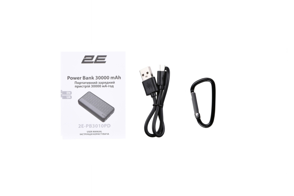 Power bank 2Е Geometry 30000 мАч, PD, QC 18W Black