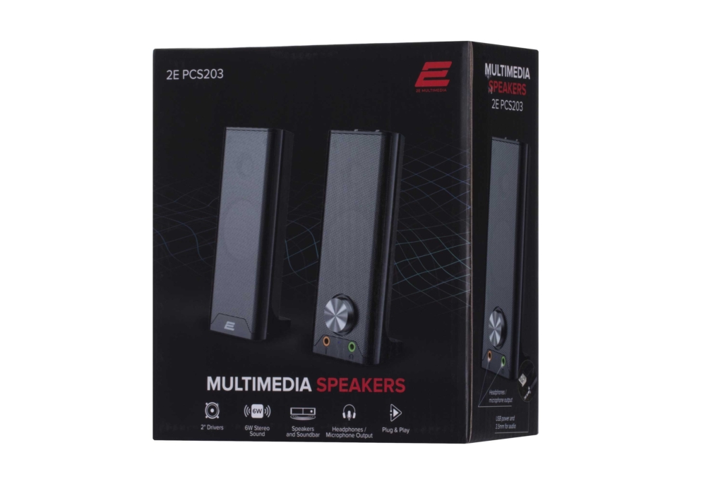 2E Акустична система PCS203, 2.0, USB, Metal Black