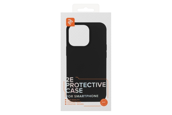 2Е Basic case for Apple iPhone 14 Pro, Liquid Silicone, Black