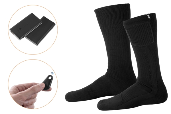 2E Heated Socks Race Black with remote control, size XXL