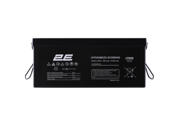 2E Акумуляторна батарея LFP24, 24В, 200А•год, LCD 8S