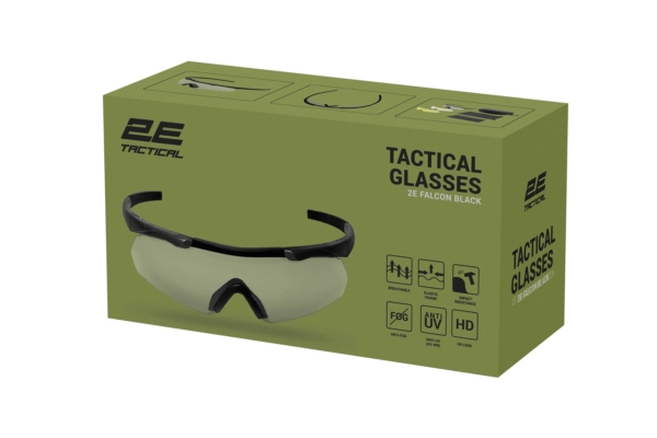 2E Tactical safety goggles Falcon Black with EVA case, 3 lenses