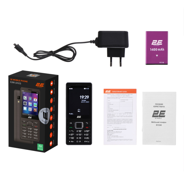 2E Мобільний телефон E280 2022 Dual SIM Black