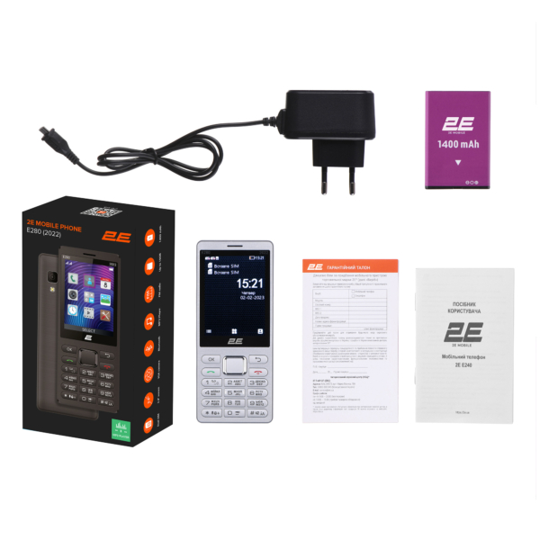 Mobile Phone 2E E280 2022 Dual SIM Silver
