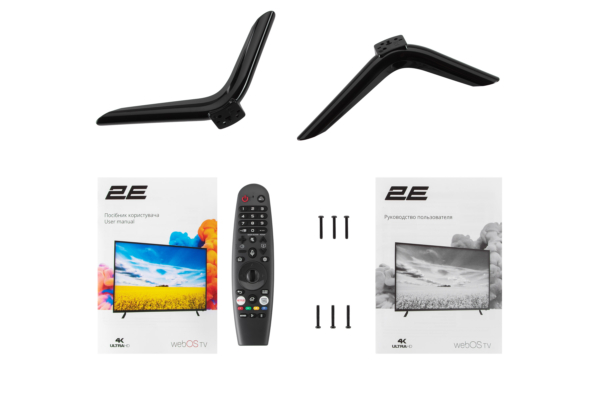 2E Телевізор 43″ LED 4K 50Hz Smart WebOS Black soundbar