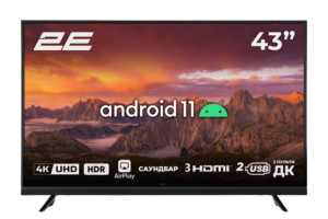 2E Телевізор 43″LED 4K 50Hz Smart Android Black soundbar