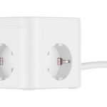 Power adapter 2E 3XSchuko with switch, 1.5m, white