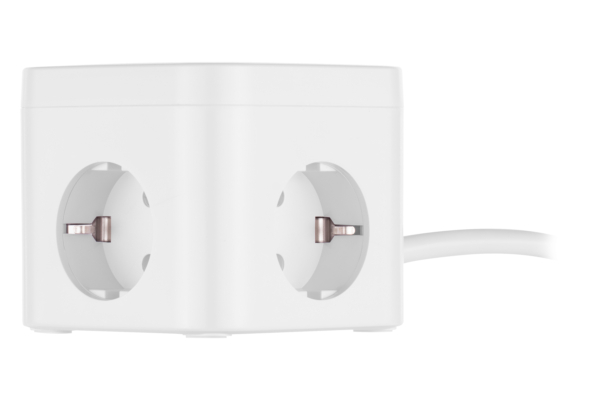Power adapter 2E 3XSchuko with switch, 1.5m, white