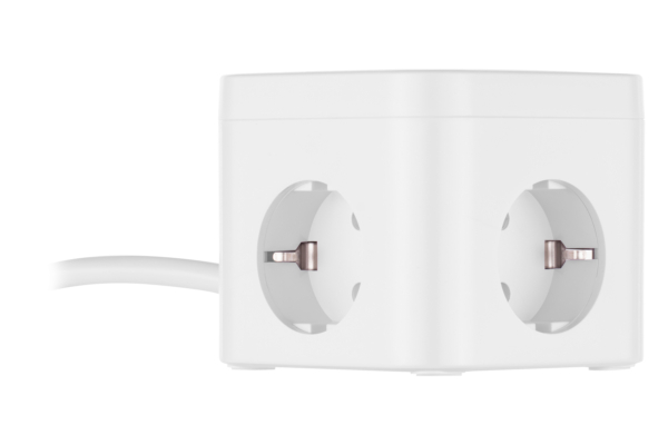 Power adapter 2E 3XSchuko with switch, 1.5m, white