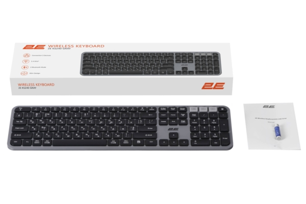 Клавиатура 2E KS240 WL BT Gray